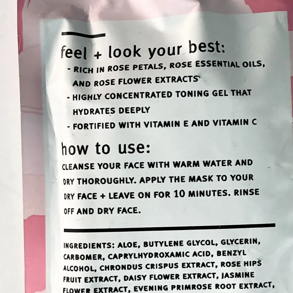 Feel Harmony Rose Petal Facial Mask Concentrate Toning Gel 1ct 1oz 28.4g New